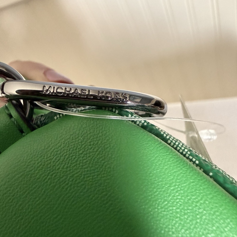 NWT MICHAEL KORS Micro Duffle Pouch Bag Charm/ Key Chain Coin Purse Kelly Green - Picture 7 of 11